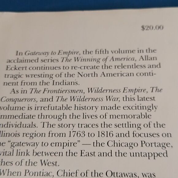 Gateway to Empire Hardcover Book First Edition by Allan W Eckert - Picture 8 of 8